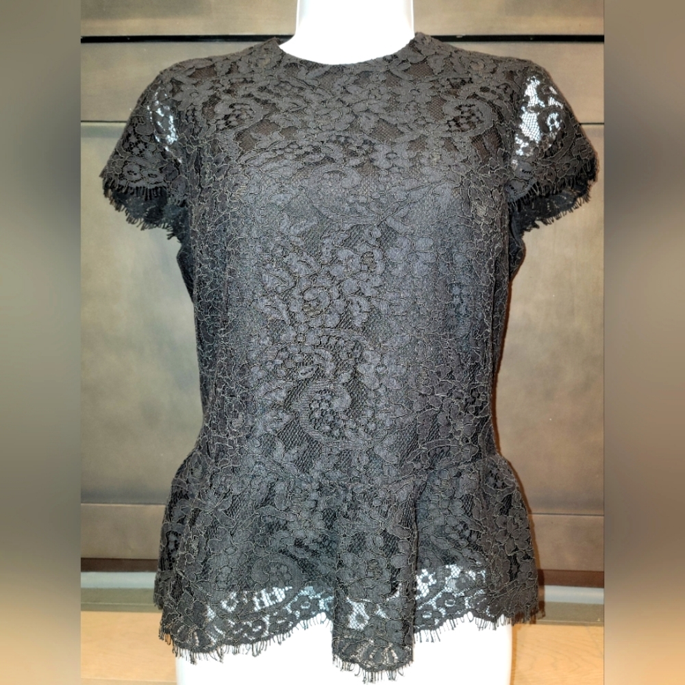EUC Ralph Lauren Lace Peplum top